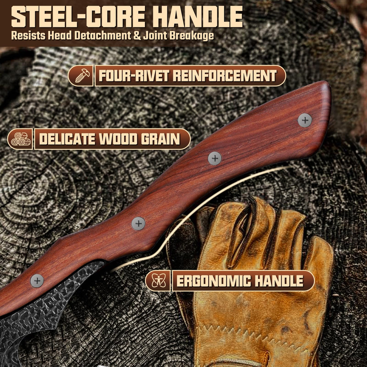 Protective sheath keeps the blade secure for safe transport.
