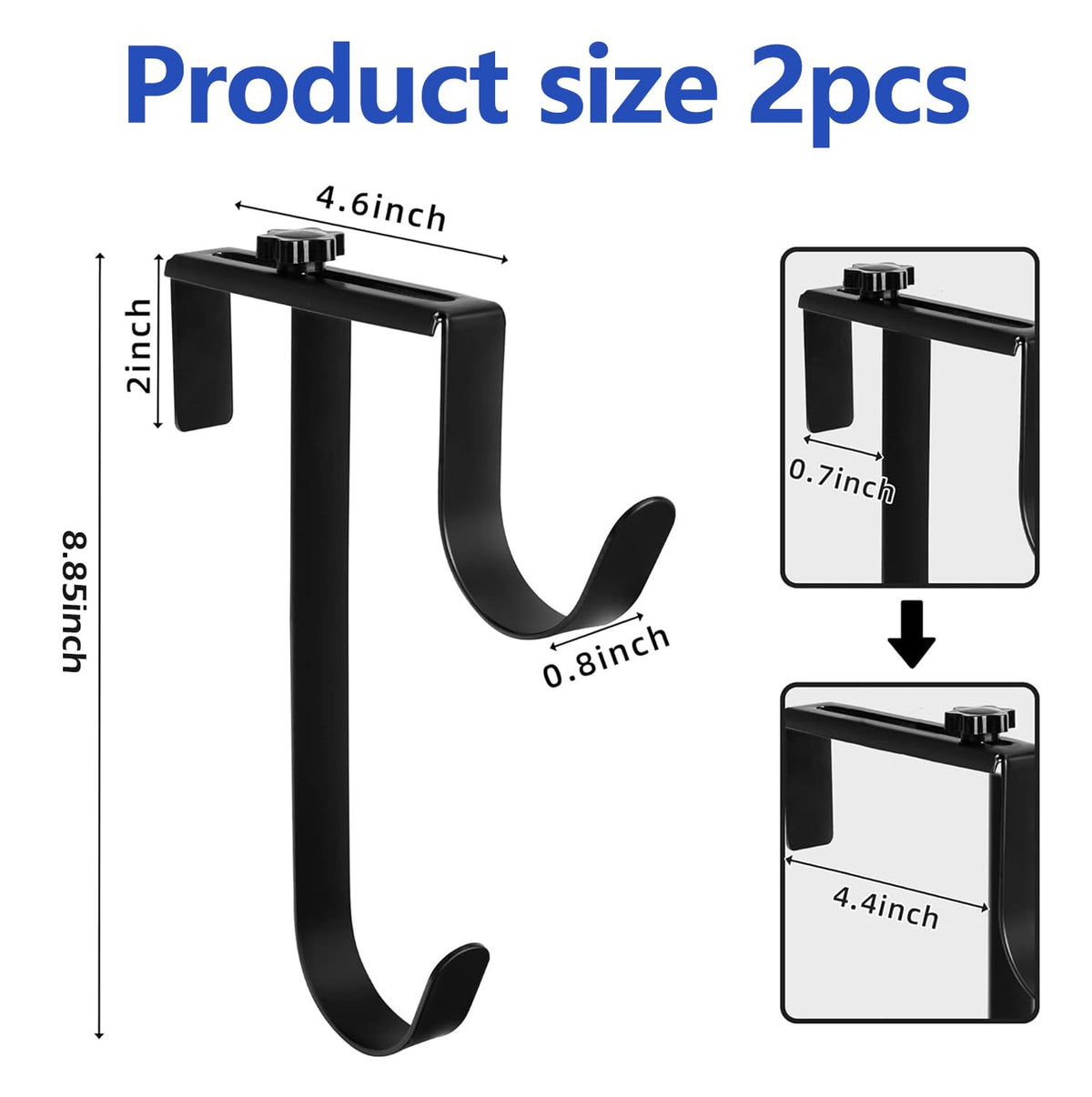 PURPLE STAR 1N adjustable width pool hook fits most fences securely for easy hanging.