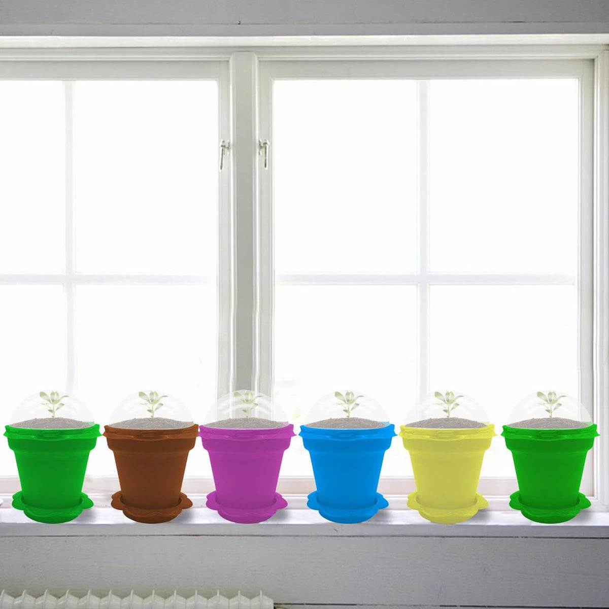 Purple Star 1N durable plastic pots ideal for indoor or outdoor use.