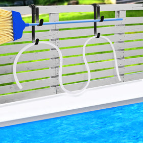 PURPLE STAR 1N easy-install hardware makes setup quick on any pool fence.