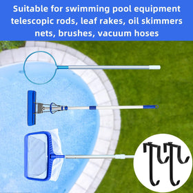 PURPLE STAR 1N pool equipment organization helps tidy brushes and hoses around the pool.