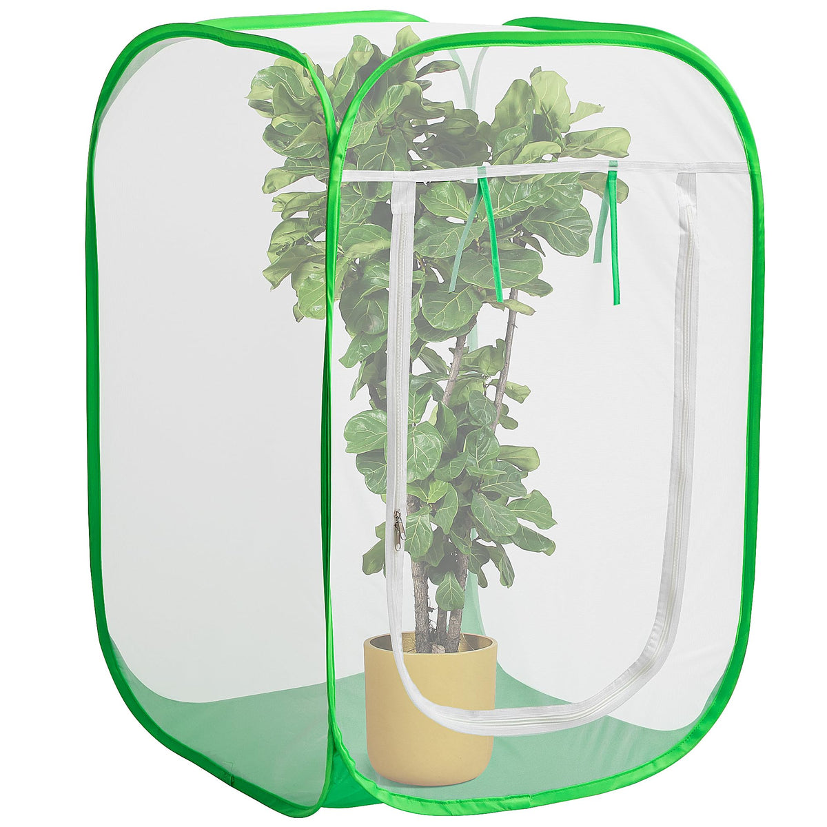 Front view of PURPLE STAR 1N garden mesh cover protects plants from birds