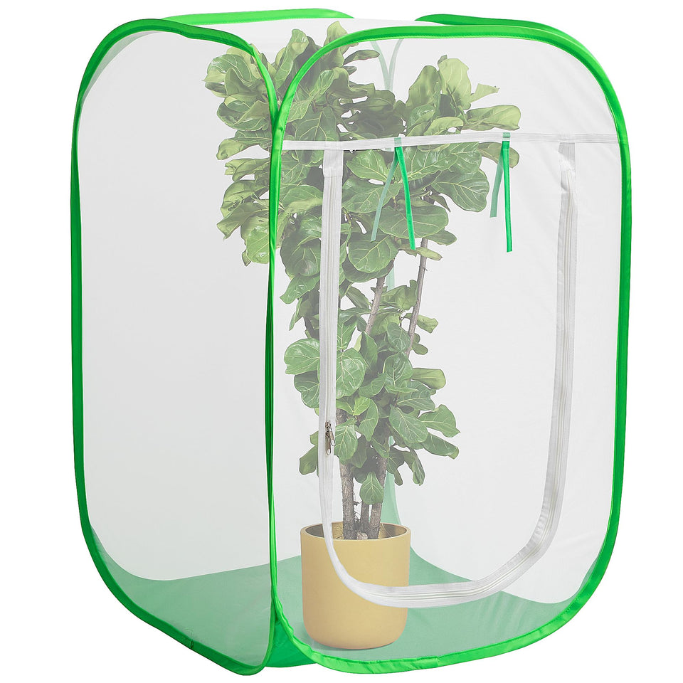 Front view of PURPLE STAR 1N garden mesh cover protects plants from birds