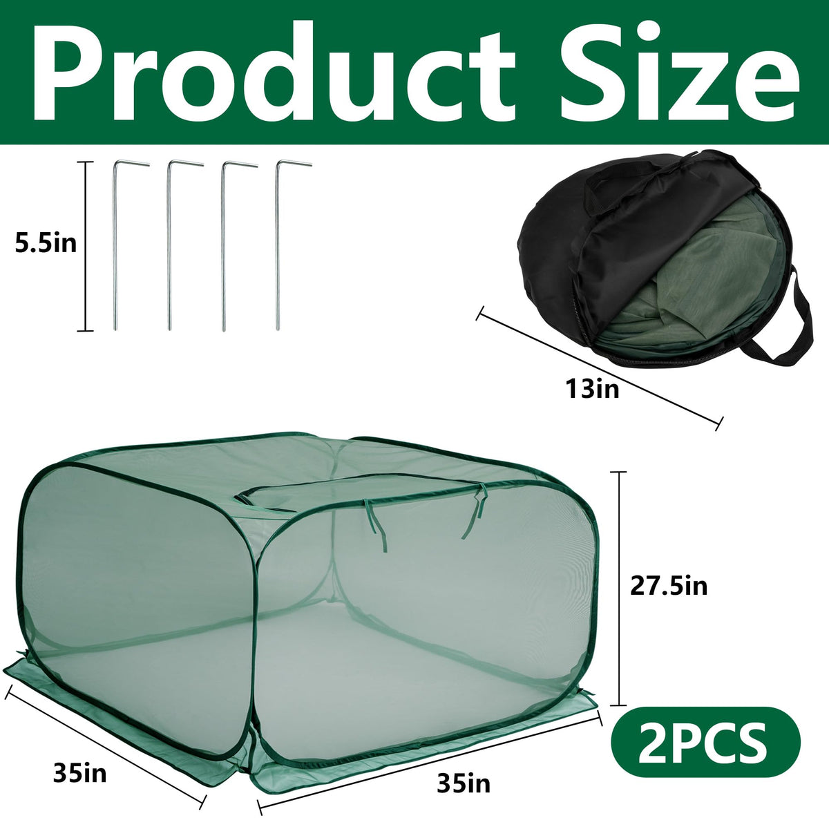 Purple Star 1N pop-up mesh plant cover side view offers easy coverage and airflow