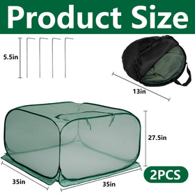 Purple Star 1N pop-up mesh plant cover side view offers easy coverage and airflow