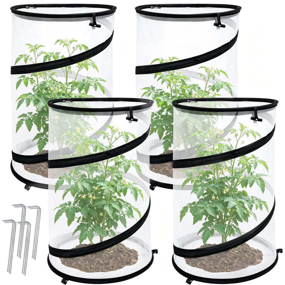 PURPLE STAR 1N pop-up plant protector round 19.6x11.8 inches shields plants from birds while allowing light