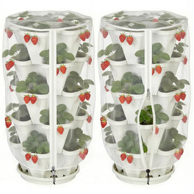 Purple Star 1N vertical pot netting with zipper protects plants while watering