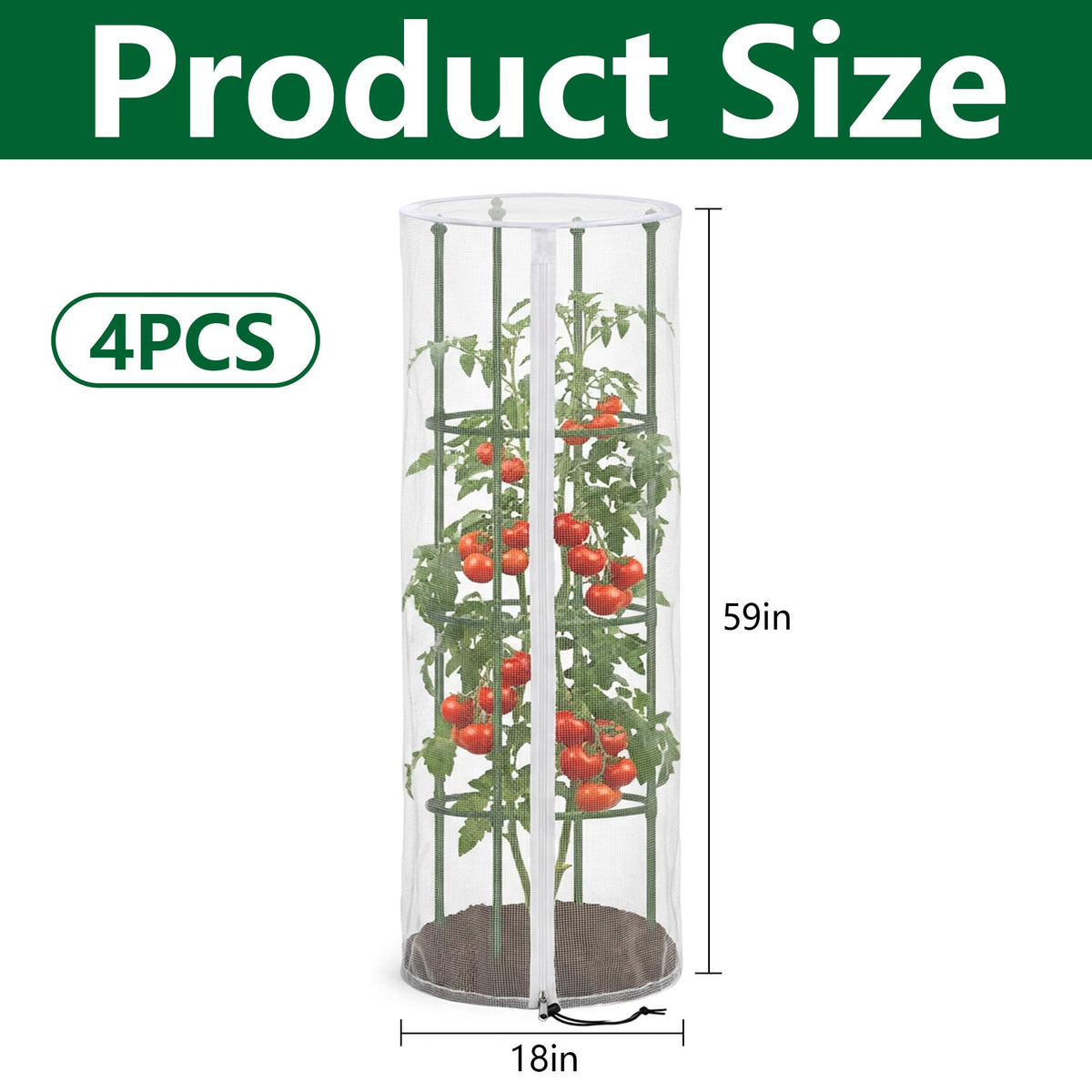 Purple Star 1N with zipper and drawstring keeps netting secure while allowing watering.
