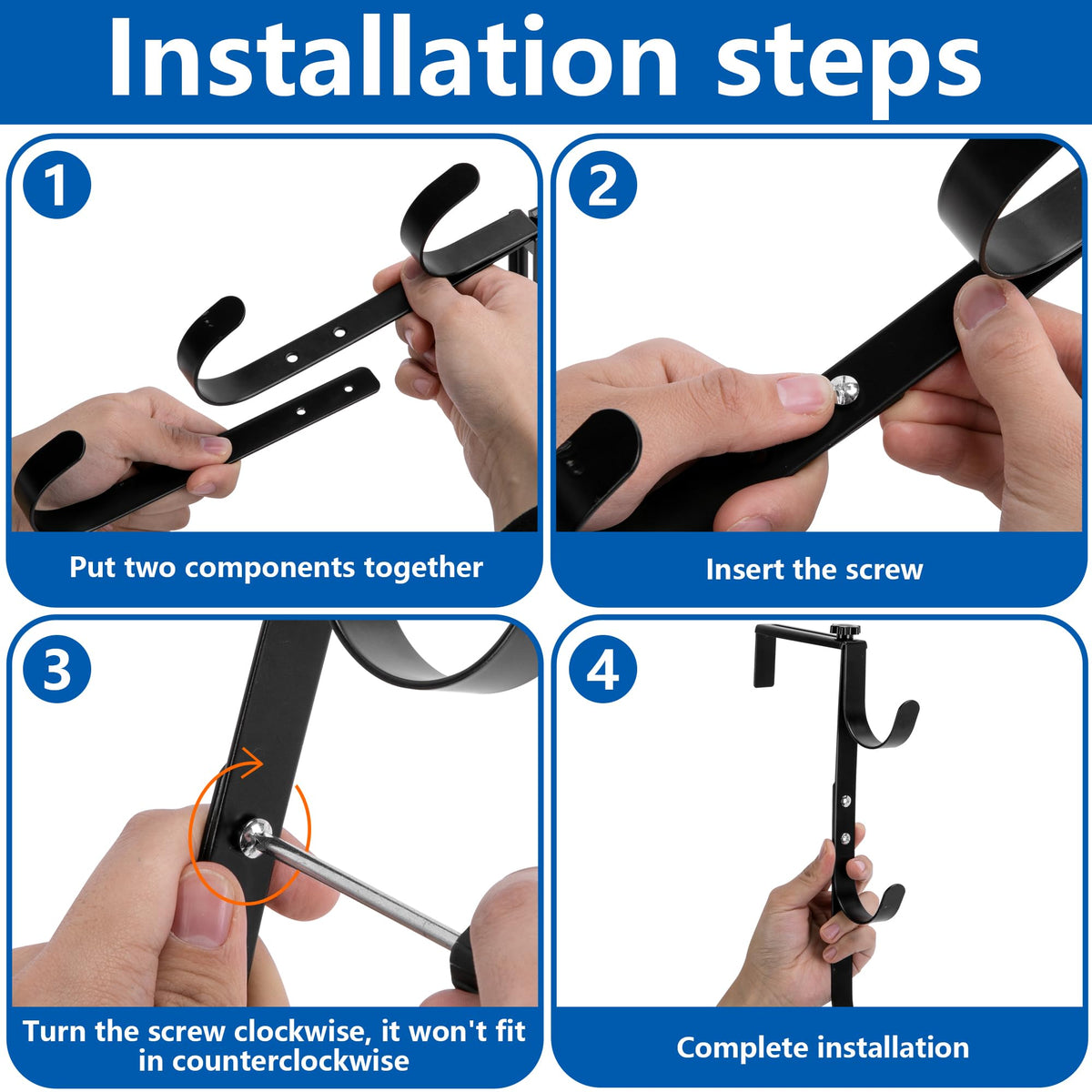 Purple Star pool equipment hanger keeps skimmers, nets, and hoses within easy reach