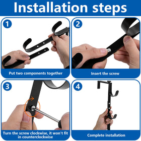 Purple Star pool equipment hanger keeps skimmers, nets, and hoses within easy reach