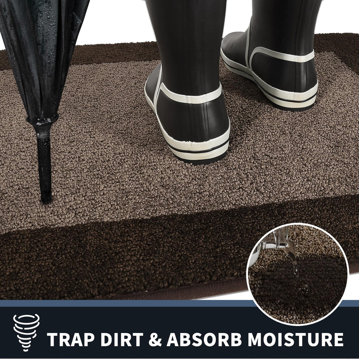Purrrugs Dirt Trapping Door Mat close-up fibers capture dirt and moisture from footwear.