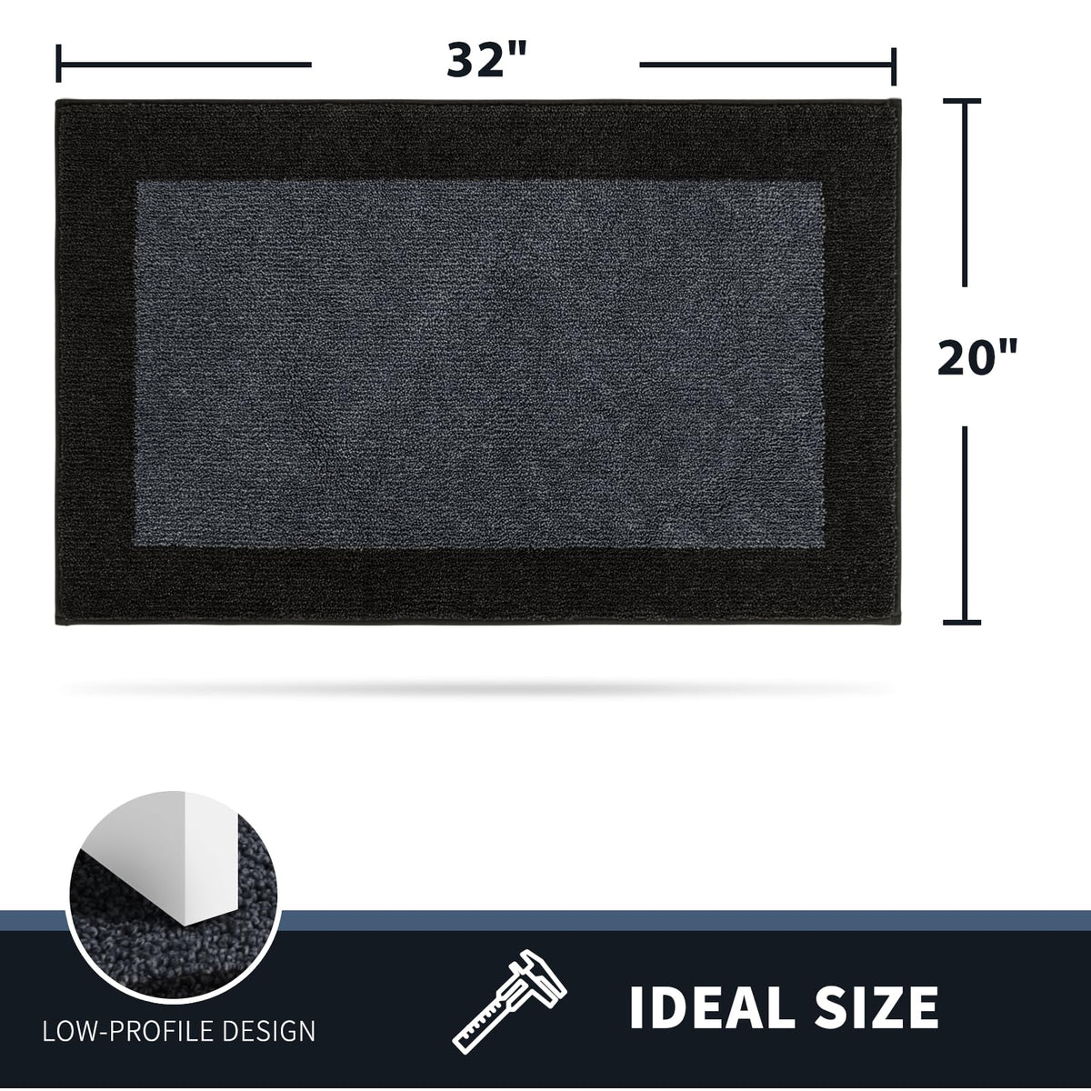 PURRUGS front door mat bluish grey and charcoal color looks modern.