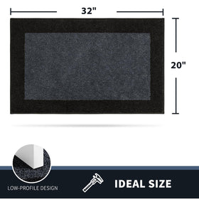 PURRUGS front door mat bluish grey and charcoal color looks modern.