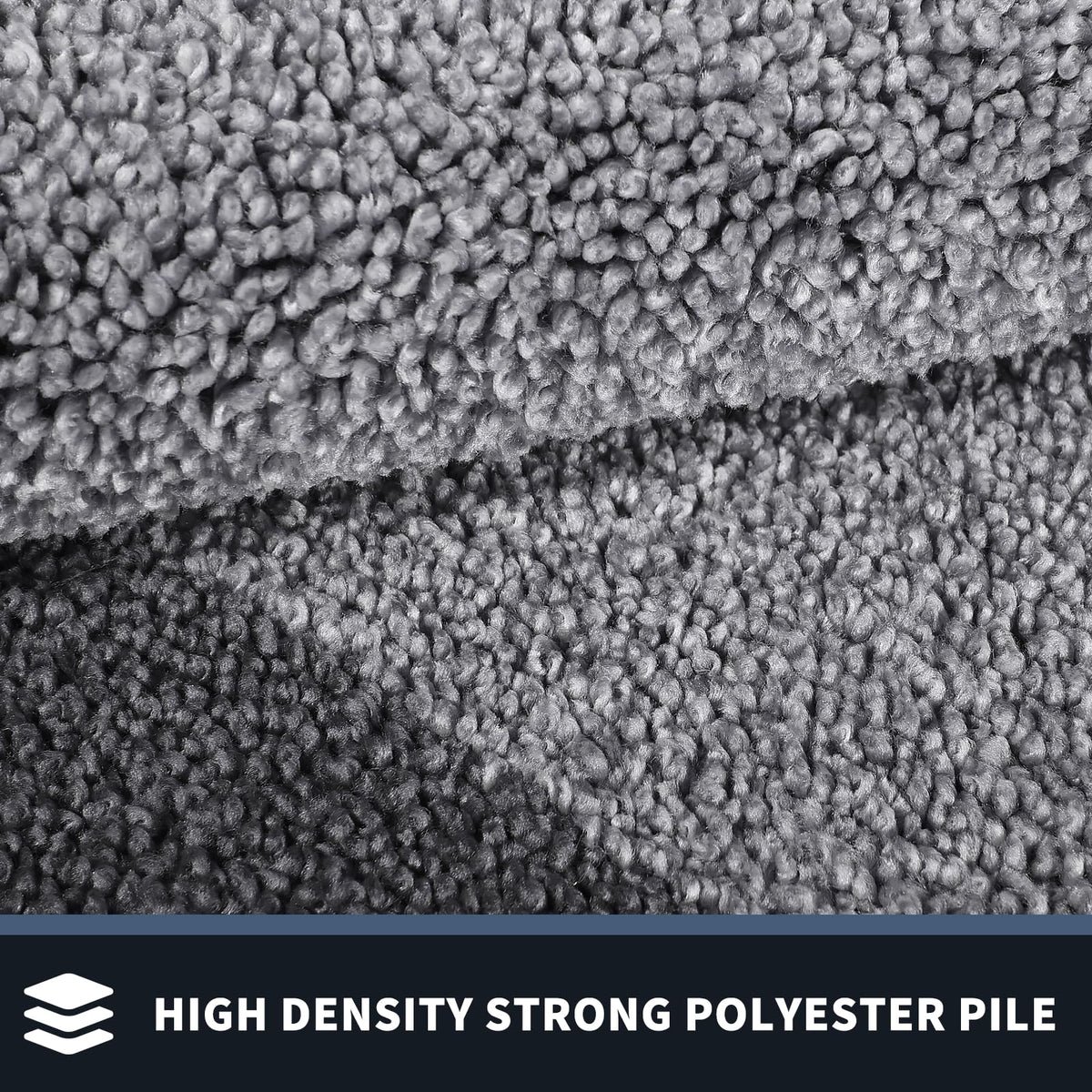 PURRUGS soft polyester microfiber pile offers comfortable footing while wiping feet.