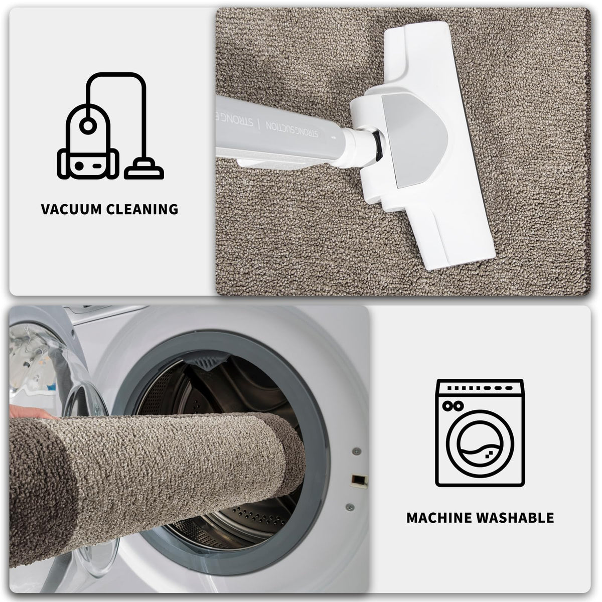 PURRUGS beige-grayish mat suits entryways and high-traffic spaces with style.