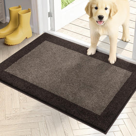PURRUGS dirt trapping door mat front view catching moisture with absorbent fibers.