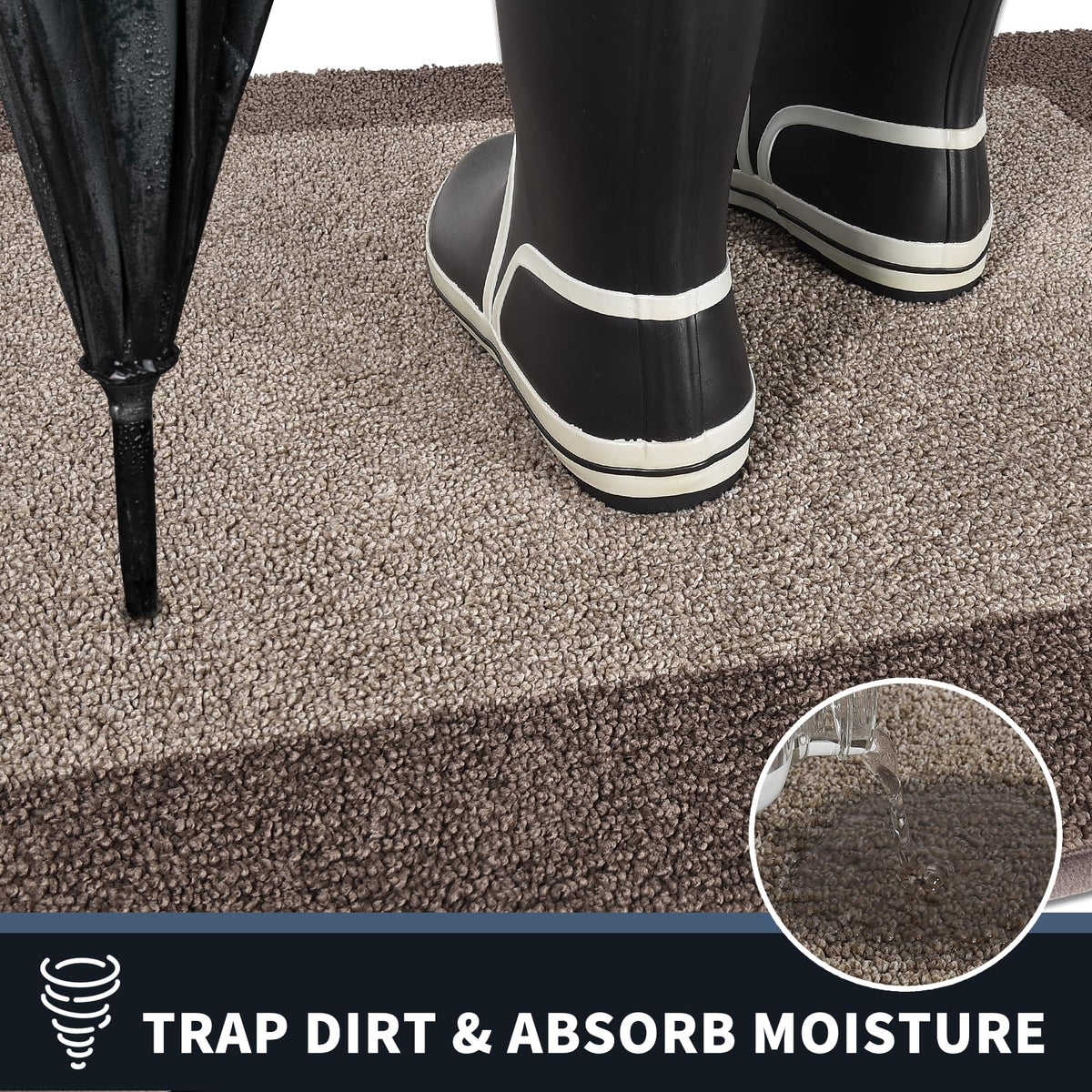 PURRUGS dirt-trapping mat close-up fibers illustrate absorbent microfiber