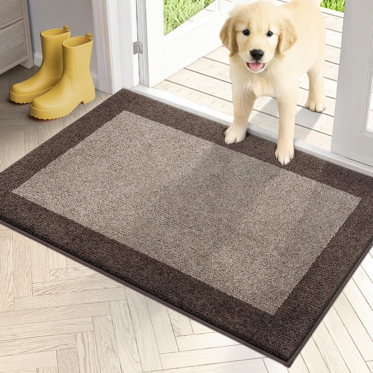 PURRUGS dirt trapping door mat front view traps dirt and moisture to protect floors