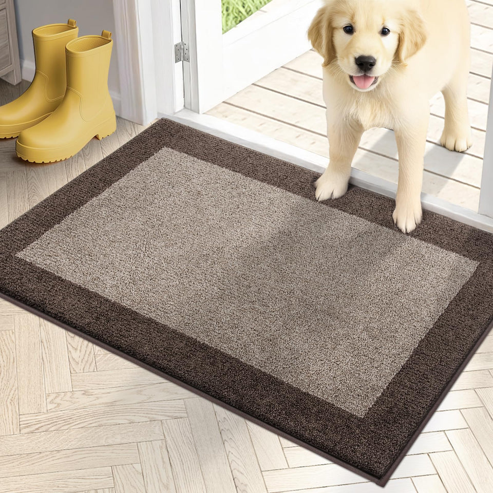 PURRUGS dirt-trapping doormat front view shows absorbent fibers for cleaner entry.