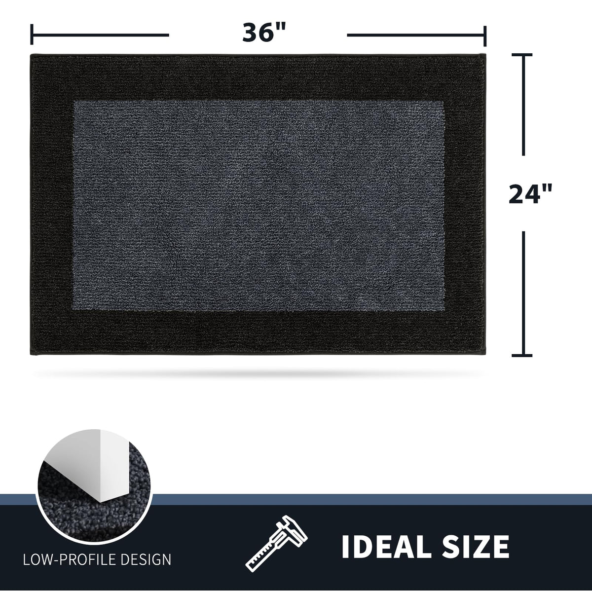 PURRUGS Low-profile mat fits under doors with minimal clearance.