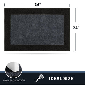 PURRUGS Low-profile mat fits under doors with minimal clearance.