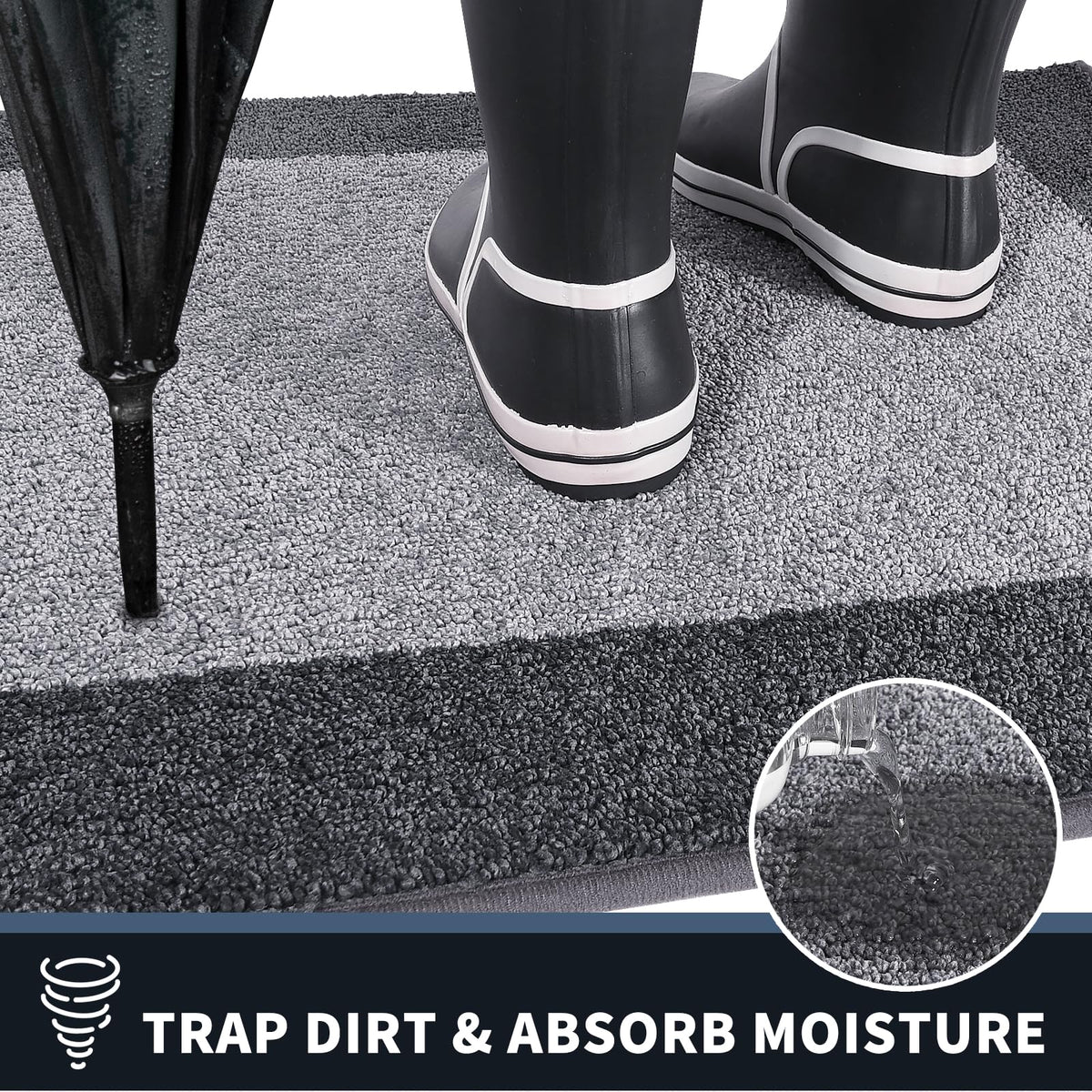 Purrugs non-slip backing door mat prevents slips on entryways and stairs.