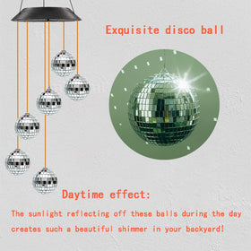 Purtuemy Solar Wind Chime color-changing discs brighten patios during evenings.