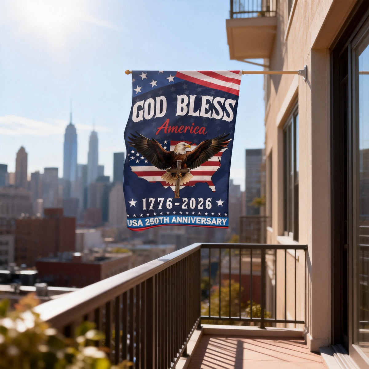 Pusfyeoh garden porch wall hanging flag for easy display.