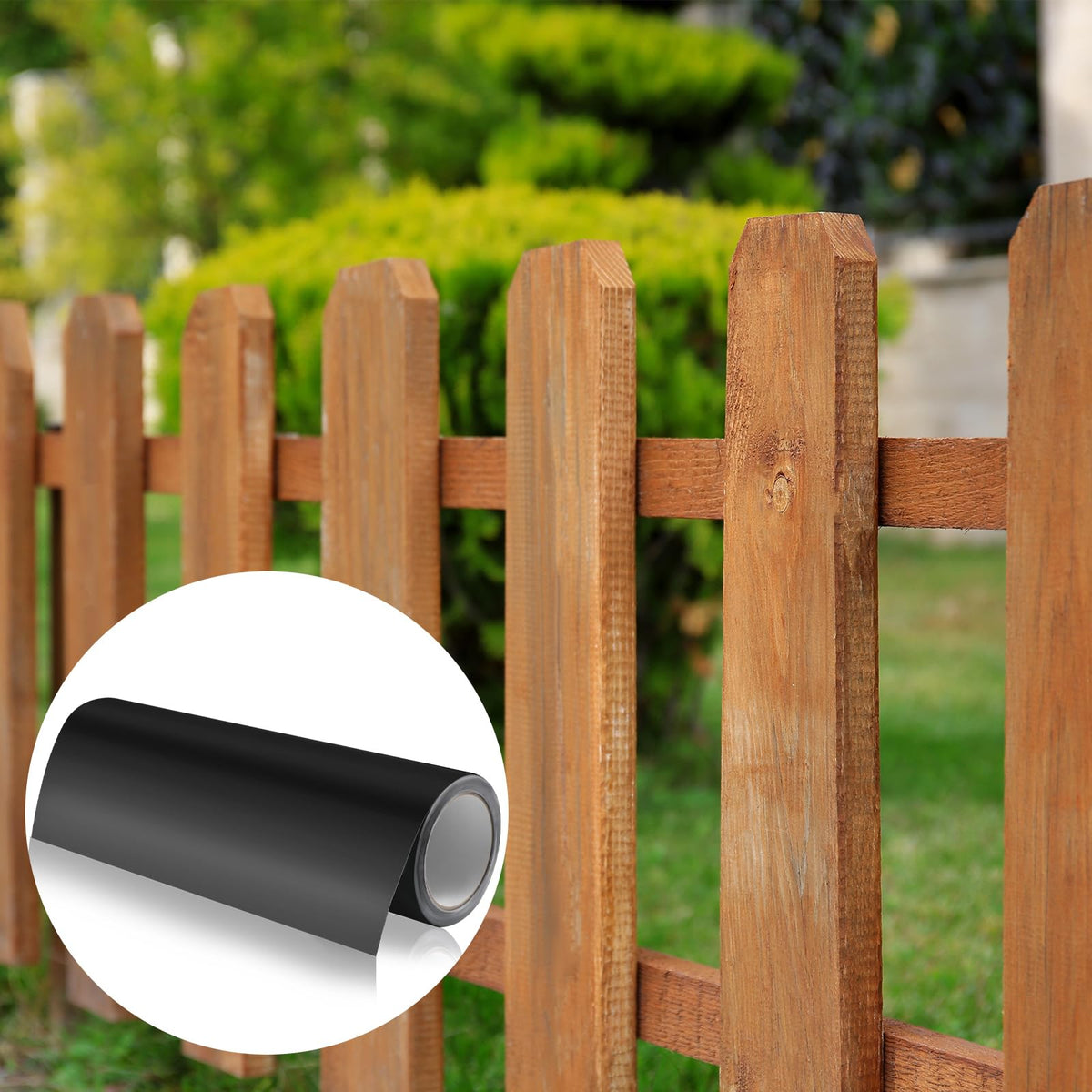 Pushglossy round-post wrap securing a 3 to 7 inch post