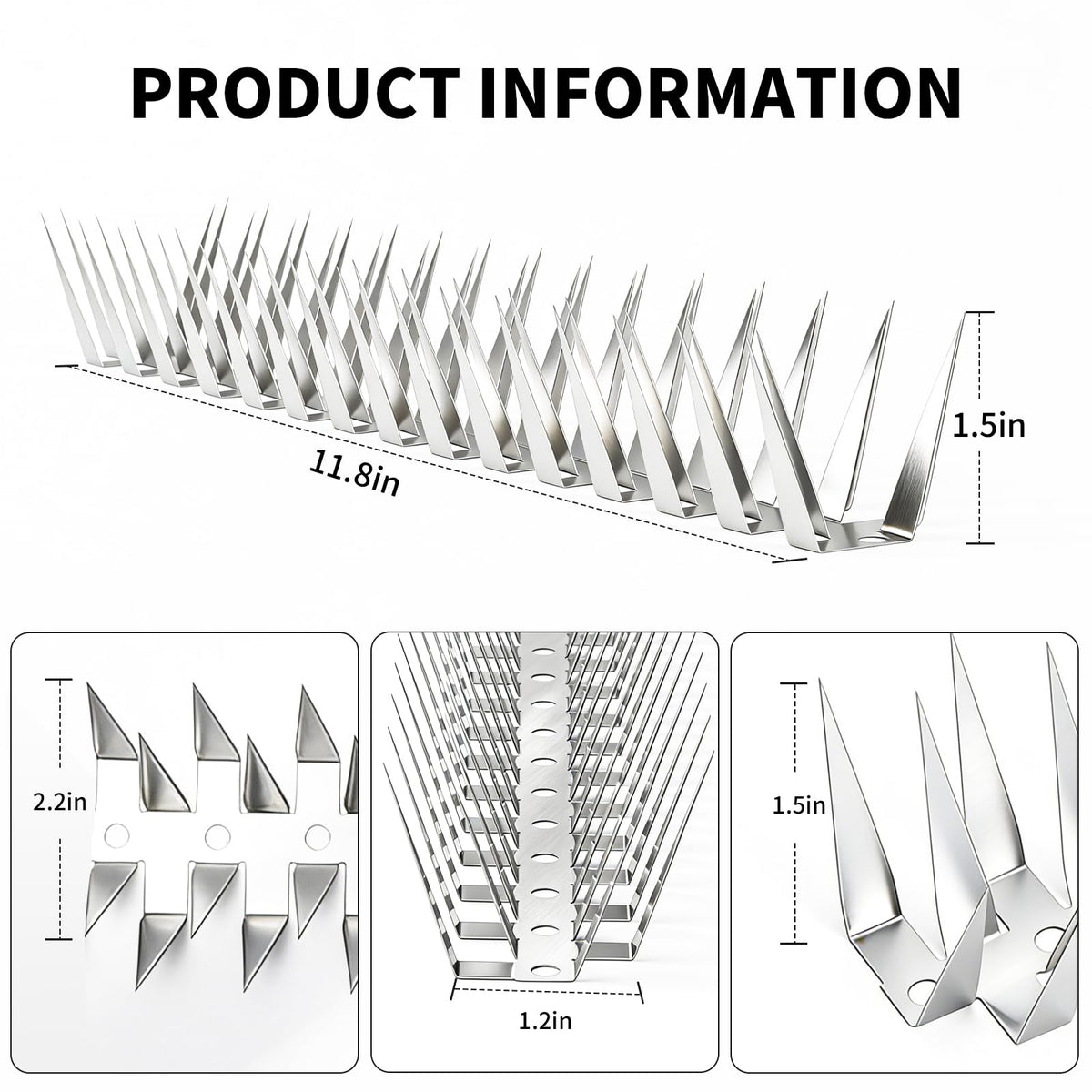 Puthpy 60-spike strip provides wide coverage for windowsills and ledges.