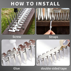 Puthpy stainless steel spikes resist rust in all seasons.