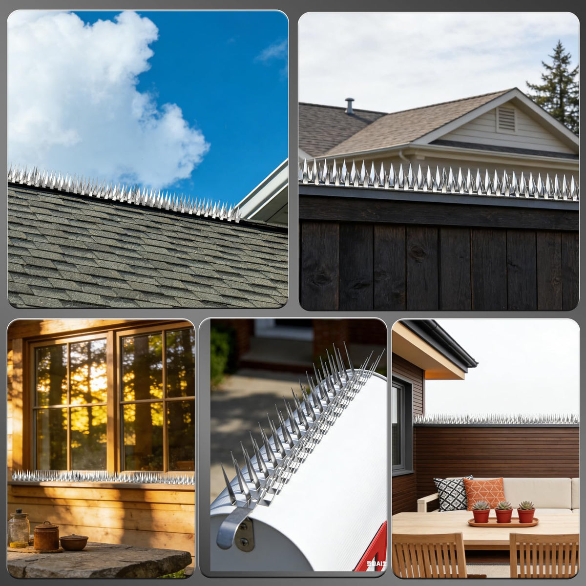 Puthpy deterrents protect doorways and fences from perching and droppings.