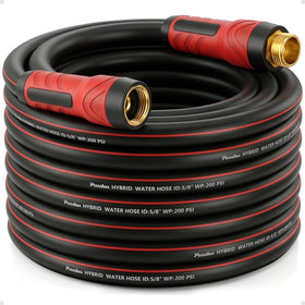 PUUKU garden hose 50 ft coil shows lightweight durability for easy watering