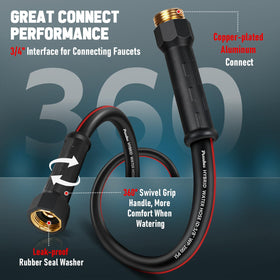 PUUKU garden hose with swivel handle prevents twisting for comfortable use