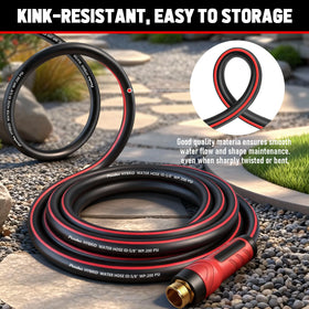 PUUKU hose remains flexible from -40 F to 140 F for year-round use.