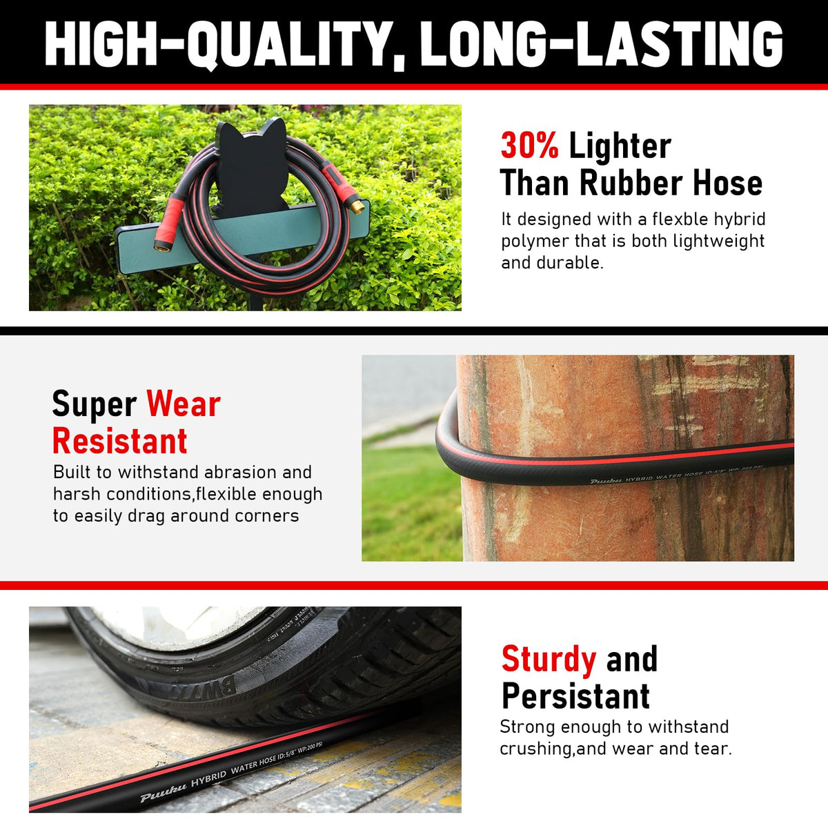PUUKU garden hose all-weather flexibility performs in extreme temperatures year-round
