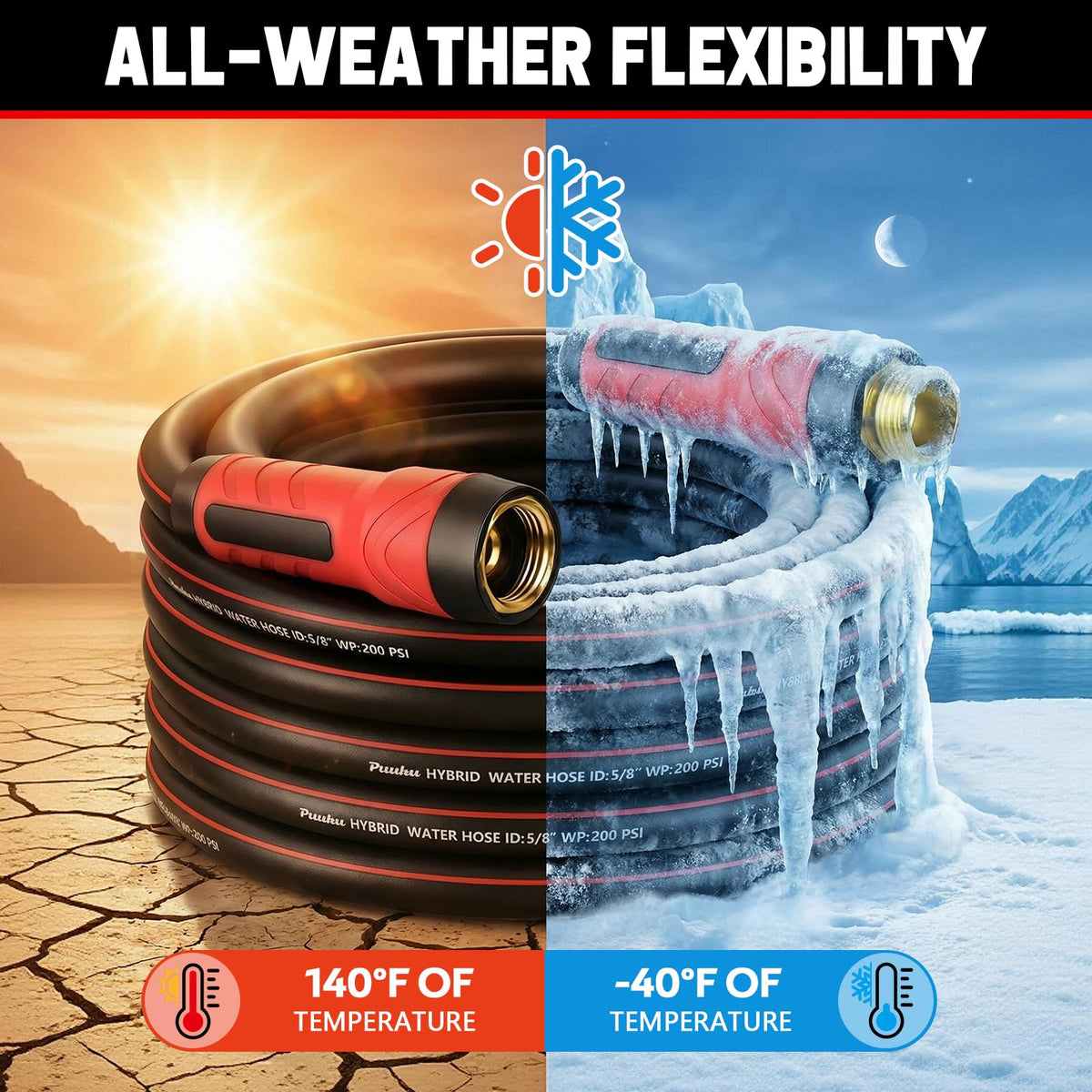 PUUKU garden hose three-layer reinforcement resists abrasion in daily chores