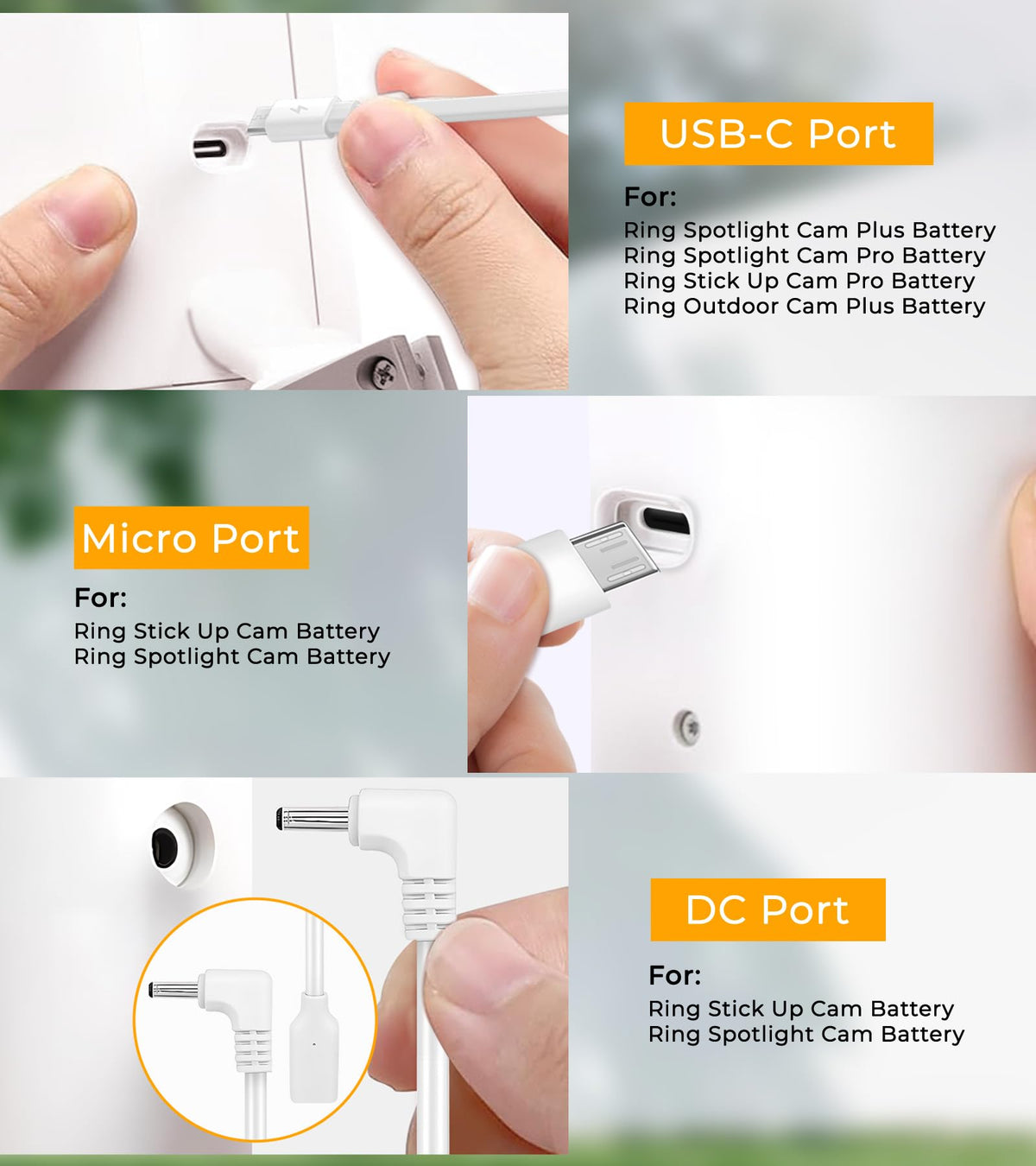 PUUQII DC barrel adapter and micro plug simplify connections.