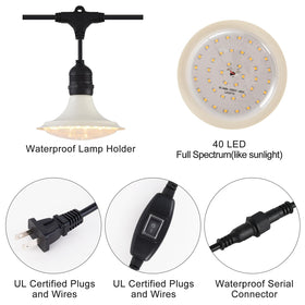 PuxiGrow IP65-rated waterproof design protects against rain and wind