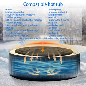 Puzau inflatable round cover quickly inflates or deflates for use.