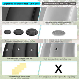 Puzau round inflatable hot tub cover with storage bag for tidy storage.