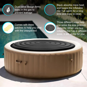 Puzau round inflatable hot tub cover, weather durable against rain and wind.