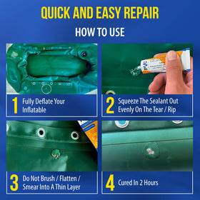 PVC Stitch patch on pool liner demonstrating reliable outdoor repair.