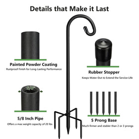 Pvifvi 5-prong base provides extra stability in windy conditions.