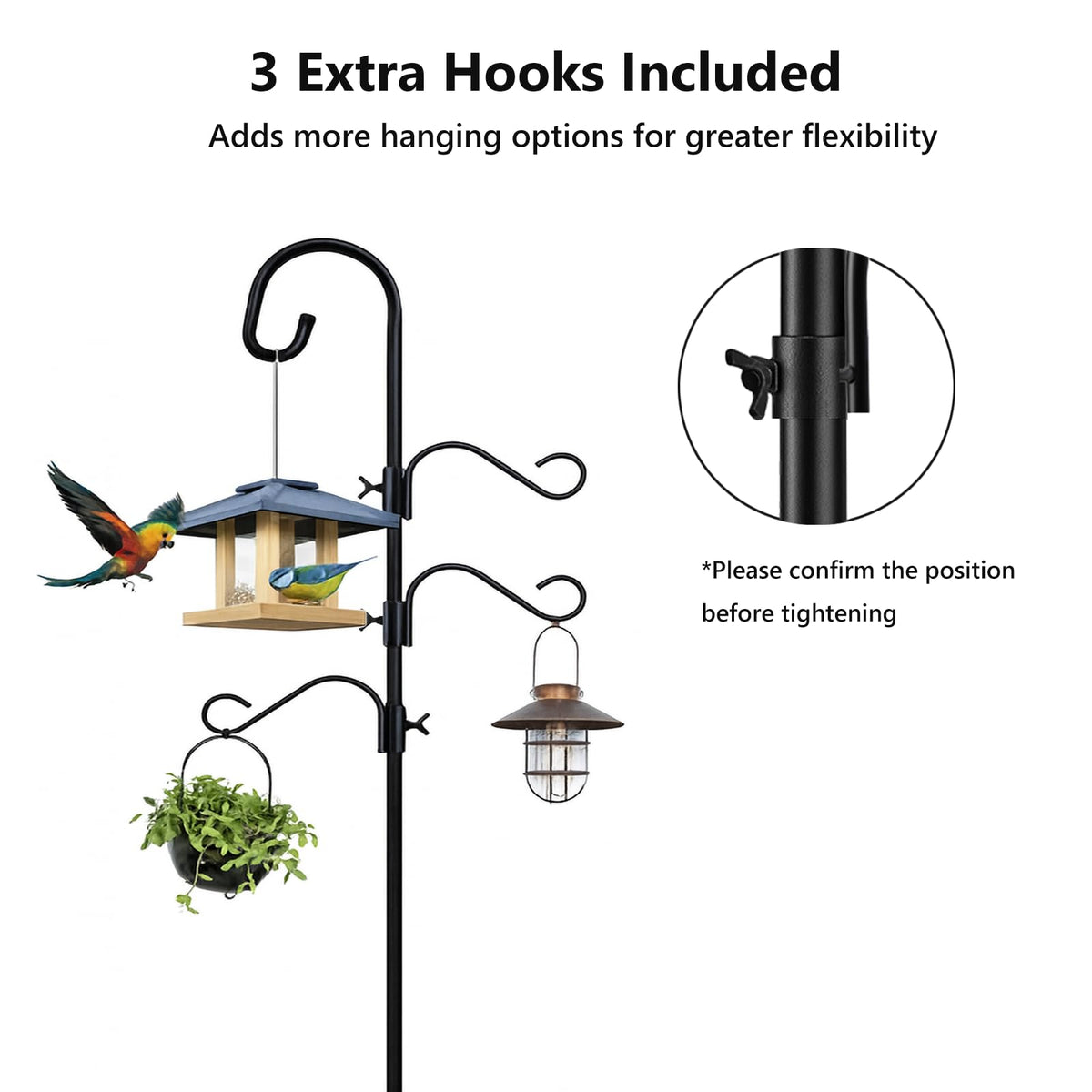 Heavy-duty steel construction with rust-resistant coating for outdoor use.