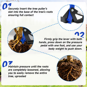 Pvirbravoo Leverage mechanism enables single-person root removal.