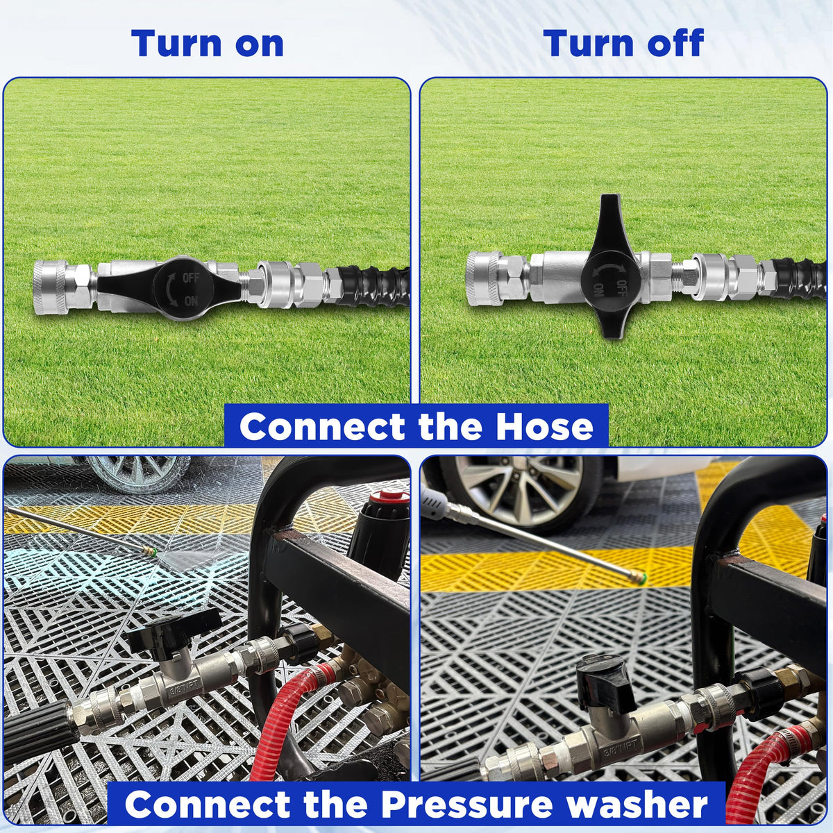 PWACCS corrosion-resistant shut-off valve for durable outdoor pressure washing.