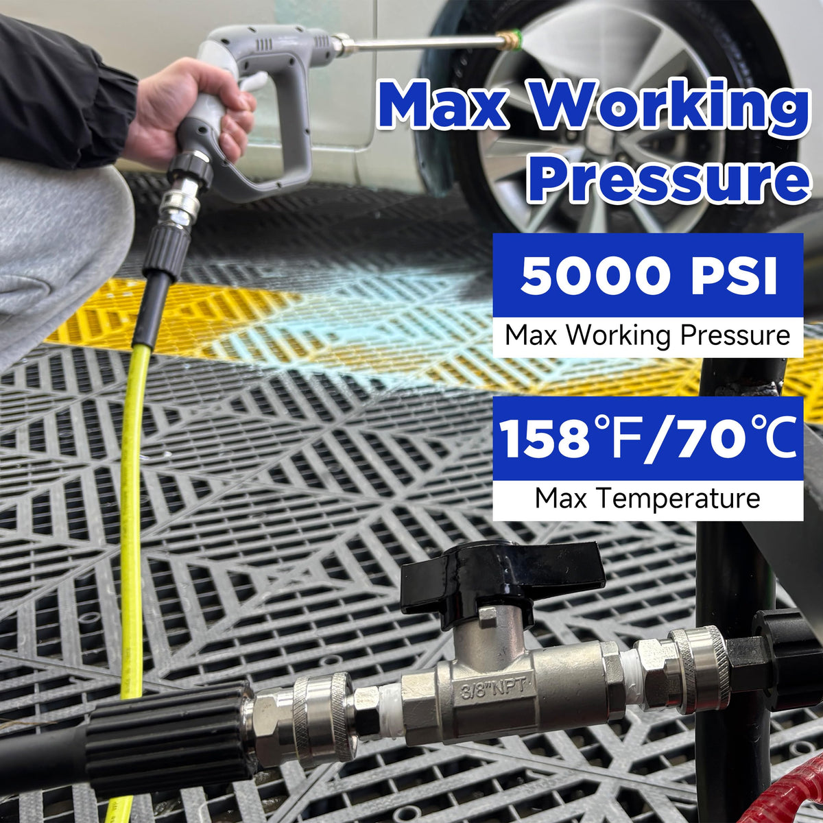 PWACCS ball valve flow-control handle provides precise high-pressure on/off.
