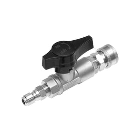 PWACCS ball valve quick-connect assembly enables instant shut-off during washing.
