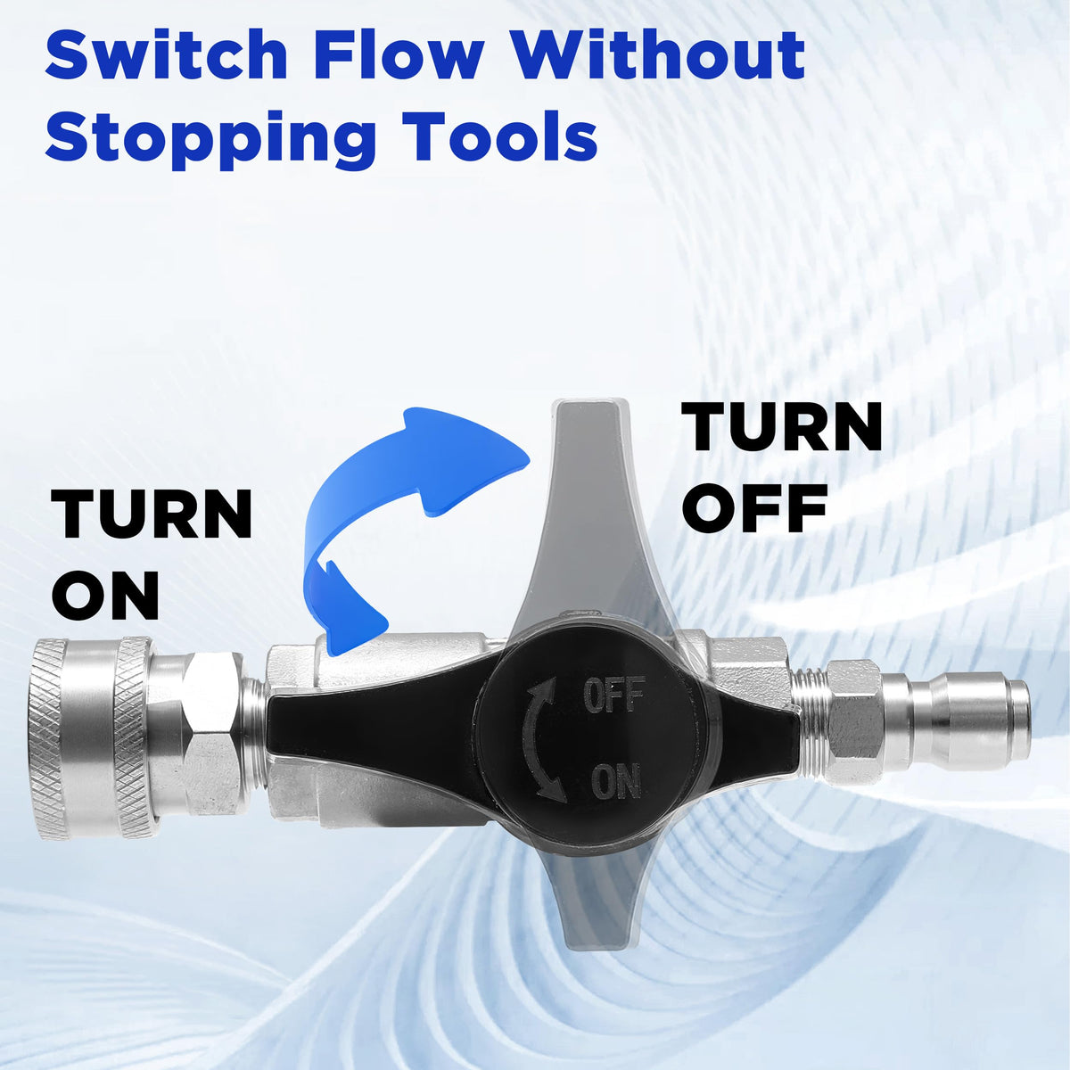 PWACCS stainless-steel ball valve body withstands heavy use at high psi.